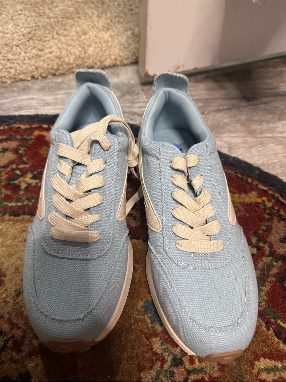 Light Blue dolce vita Canvas Women's Sneakers with Cream Accents